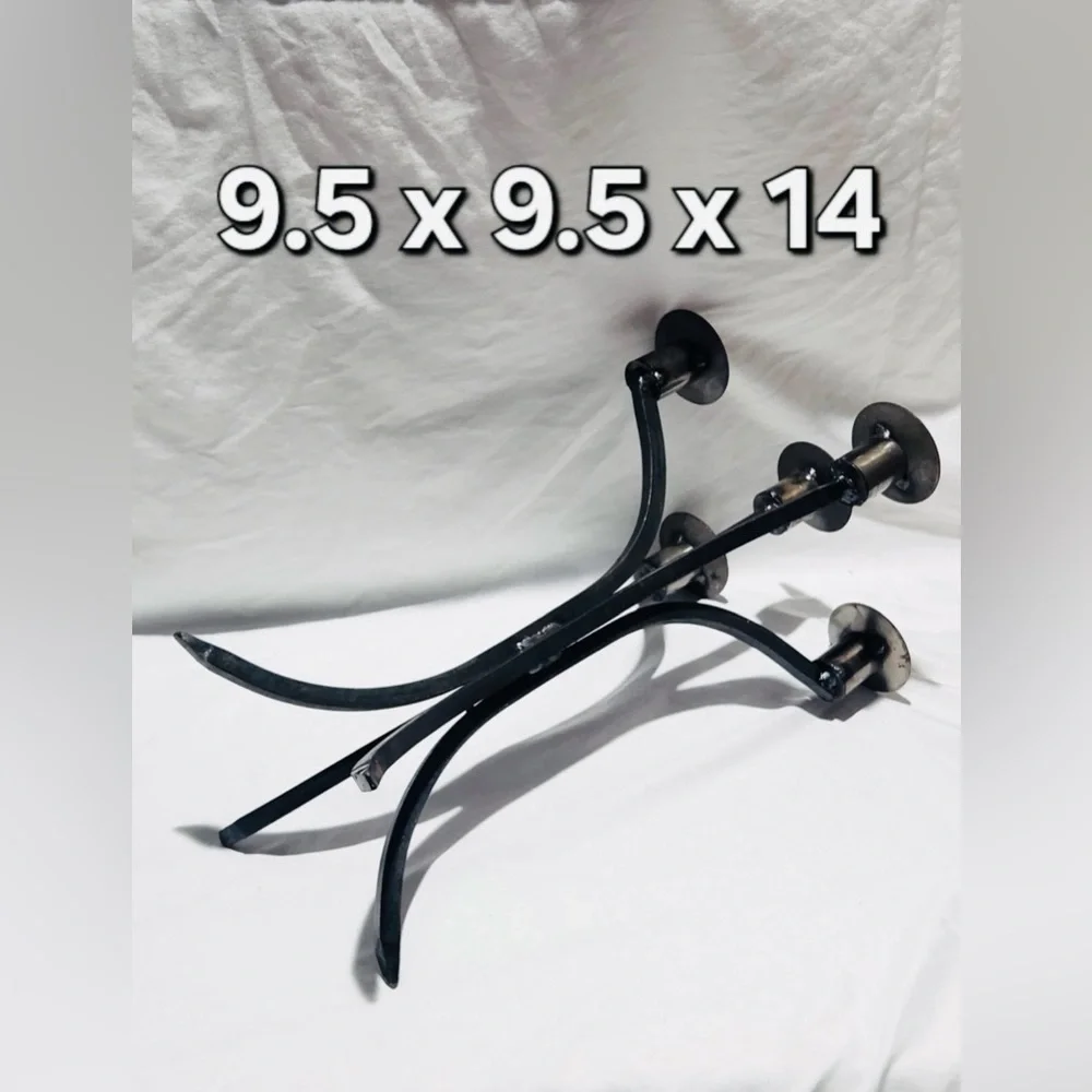 VTG Art Deco Wrought Iron 5 Taper Candelabra Candle Holder Black Patina 14